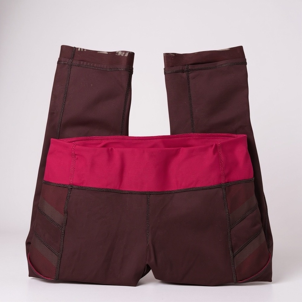 Lululemon Womens Size 8 Burgundy Pink Athletic Leggings Yoga Pants‎